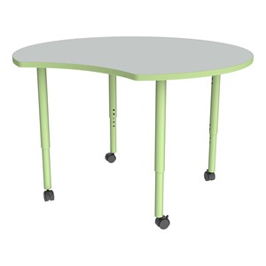 Shapes Accent Series Crescent Collaborative Table - North Sea Top w/ Green Apple Legs