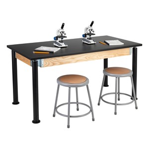 Adjustable-Height Science Table w/ Black Legs & Chemical Resistant Top (30" W x 60" L)