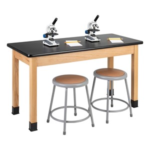 Science Lab Table w/ Wood Legs & High-Pressure Laminate Top
