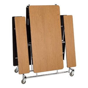 Mobile Bench Cafeteria Table w/ MDF Core & Protect Edge - Folded