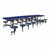 Mobile Stool Cafeteria Table - 16 Stools (30" W x 12' L) - Blue
