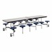 Mobile Stool Cafeteria Table - 12 Stools (30" W x 12' L) - Gray