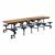 Mobile Stool Cafeteria Table - 12 Stools (30" W x 12' L) - Oak