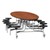 Elliptical Mobile Stool Cafeteria Table w/ Plywood Core, Chrome Frame & Protect Edge - 12 Stools (73 1/2 " W x 10' 1"L) - Oak w/ Black Stools