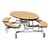 Elliptical Mobile Bench Cafeteria Table w/ MDF Core, Chrome Frame & Protect Edge (72" W 10' 1" L) - Fusion Maple