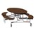 Elliptical Mobile Bench Cafeteria Table w/ MDF Core, Chrome Frame & Protect Edge (72" W 10' 1" L) - Walnut
