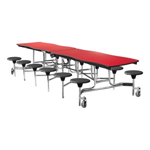Swerve Mobile Stool Cafeteria Table w/ Chrome Frame