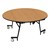 Easy-Fold Mobile Round Nesting Cafeteria Table w/ MDF Core, Powder Coat Frame & Protect Edge (60" Diameter) - Oak