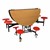 Round Mobile Stool Cafeteria Table - 8 Stools (60" Diameter) - Oak w/ Red Stools - Folded