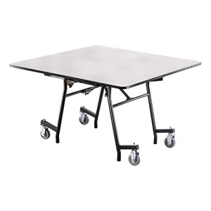 Easy-Fold Mobile Square Nesting Cafeteria Table w/ Powder Coat Frame