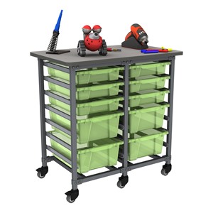Structure Series Double-Wide Mobile Classroom Storage Cart
