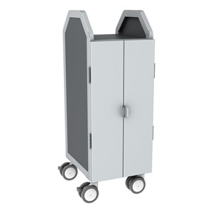 Profile Series Single-Wide Mobile Classroom Storage Cart w/ Doors