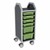 Profile Series Single-Wide Mobile Classroom Storage Cart - 4 Small & 2 Large Bins - Translucent Green Apple