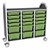 Profile Series Triple-Wide Mobile Classroom Storage Tower - 12 Small & 6 Large Bins - Translucent Green Apple