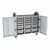 Profile Series Triple-Wide Mobile Classroom Storage Tower w/ Doors - 12 Small & 6 Large Bins - Clear