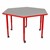 Shapes Accent Series Hex Collaborative Table - Cosmic Strandz Top w/ Red Legs
