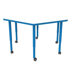 Shapes Accent Series Hex Collaborative Table w/ Whiteboard Top - Brilliant Blue