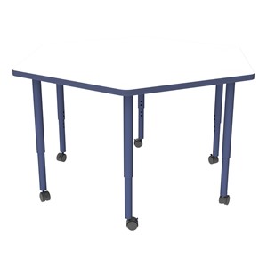 Shapes Accent Series Hex Collaborative Table w/ Whiteboard Top - Navy