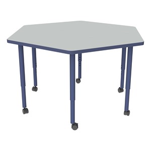 Shapes Accent Series Hex Collaborative Table - North Sea Top w/Navy Legs