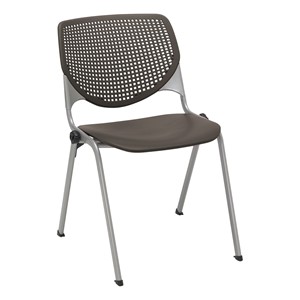 Energy Series Perforated Back Stack Chair w/o Arms - Brownstone