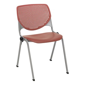 Energy Series Perforated Back Stack Chair w/ out Arms - Coral