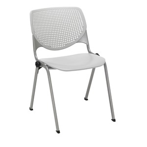 Energy Series Perforated Back Stack Chair w/ out Arms - Light Gray