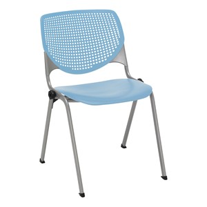 Energy Series Perforated Back Stack Chair w/o Arms - Sky Blue
