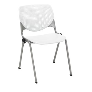 Energy Series Perforated Back Stack Chair w/o Arms - White