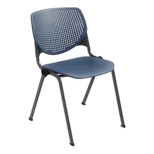 Energy Series Perforated Back Stack Chair w/ out Arms - Navy w/ Black Frame