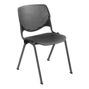 Energy Series Perforated Back Stack Chair w/ out Arms - Black w/ Black Frame