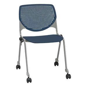 Energy Series Perforated Back Mobile Stack Chair w/ out Arms - Navy