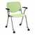 Energy Series Perforated Back Mobile Stack Chair w/ Arms - Lime Green