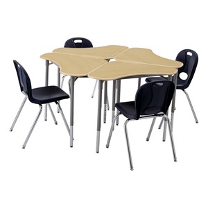Boomerang Collaborative Desk w/o Wire Box - Group - Chairs not included