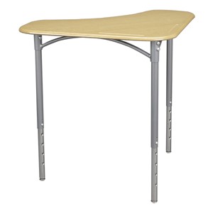 Boomerang Collaborative Desk w/o Wire Box & 18" Shapes Series School Chair Set – Four Desks/Chairs - Desk - Sugar maple