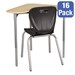 Boomerang Collaborative Desk w/o Wire Box & 18" Shapes Series School Chair Set – 16 Desks/Chairs