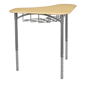 Boomerang Collaborative Desk w/ Wire Box & 18" Shapes Series School Chair Set – 16 Desks/Chairs - Desk - Sugar maple