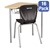 Boomerang Collaborative Desk w/ Wire Box & 18" Shapes Series School Chair Set – 16 Desks/Chairs