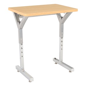 Adjustable-Height Y-Frame Desk and 18-Inch Profile Series School Chair Set - Desk - Sugar Maple