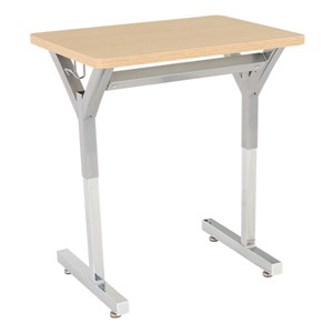 Adjustable-Height Y-Frame Desk and 18-Inch Profile Series School Chair Set - Desk - Sugar Maple