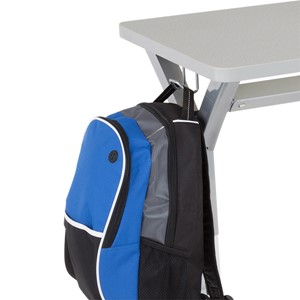 Adjustable-Height Y-Frame Two-Student Desk and 18-Inch Profile Series School Chair Set - Desk - Backpack Hook
