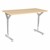 Adjustable-Height Y-Frame Two Student Desk - Sugar Maple