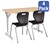 Adjustable-Height Y-Frame Two-Student Desk & 18" Shapes Series School Chair Set – Desks/Chairs for Four Students