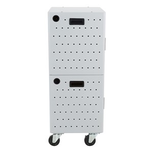 Shapes Series 12-Device Wall-Mount Charging Cabinet – Set of Two w/ Stacking Mobility Kit - Side