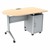 Compact Mobile Teacher Desk (30" H) - Light Gray Frame w/ Maple Desktop