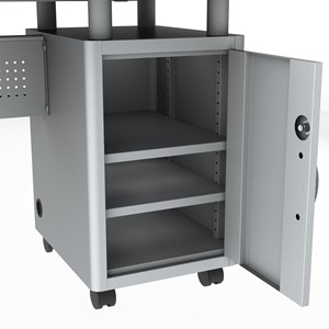 Compact Mobile Teacher Desk (30" H) - Storage Cabinet