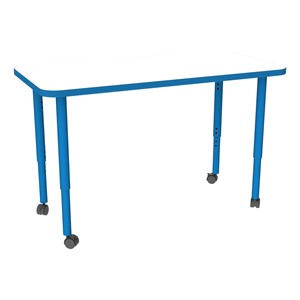 Shapes Accent Series Rectangle Collaborative Table w/ Whiteboard Top (24" W x 48" L) - Brilliant Blue