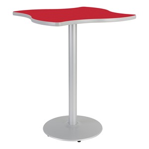 Square Wave Designer Café Table w/ Round Base - Hollyberry