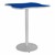 Square Wave Designer Café Table w/ Round Base - Lapis Blue