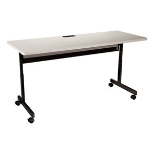 Adjustable-Height Computer Desk w/ Electrical & USB Option - Gray