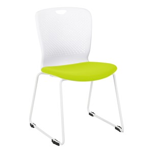 Edison Upholstered Sled Base Chair with Apple Green Seat